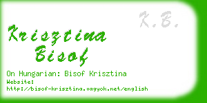 krisztina bisof business card